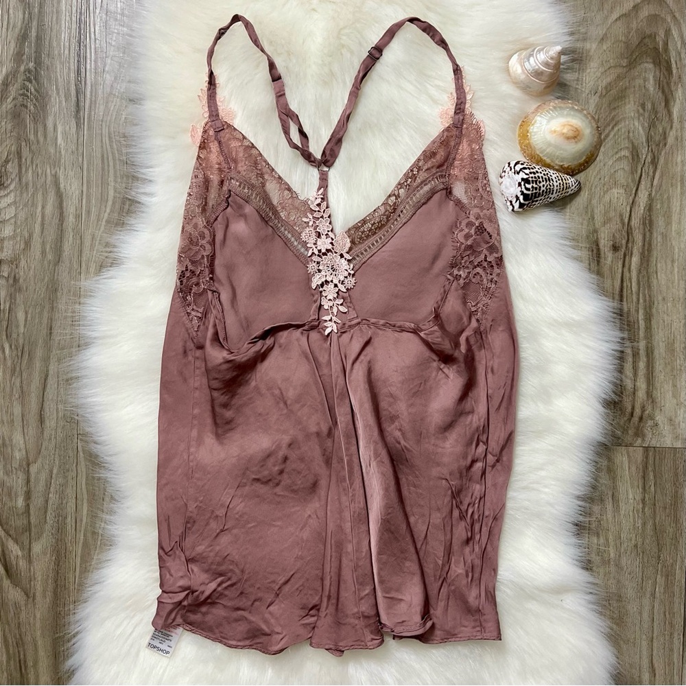 Topshop lace silky tank top size medium 8 - Picture 5 of 6